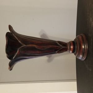 Large Hand Carved Wooden Vase 15" Tall Heavy made in Vietnam